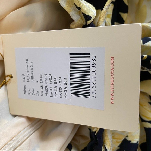 Stine Goya Skirt Lilly Silk Yellow Black Floral Tie Wrap Maxi Slit Medium NWT - Picture 16 of 16